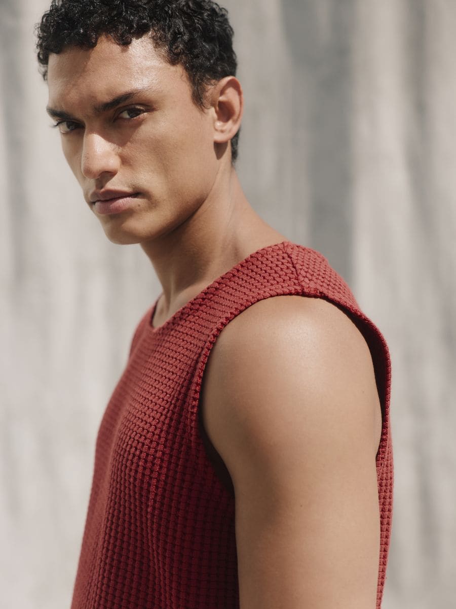 Textured top - maroon - RESERVED - 2