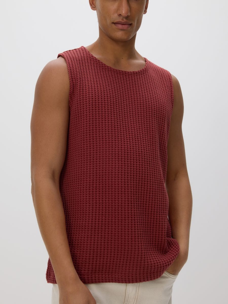 Textured top - maroon - RESERVED - 5