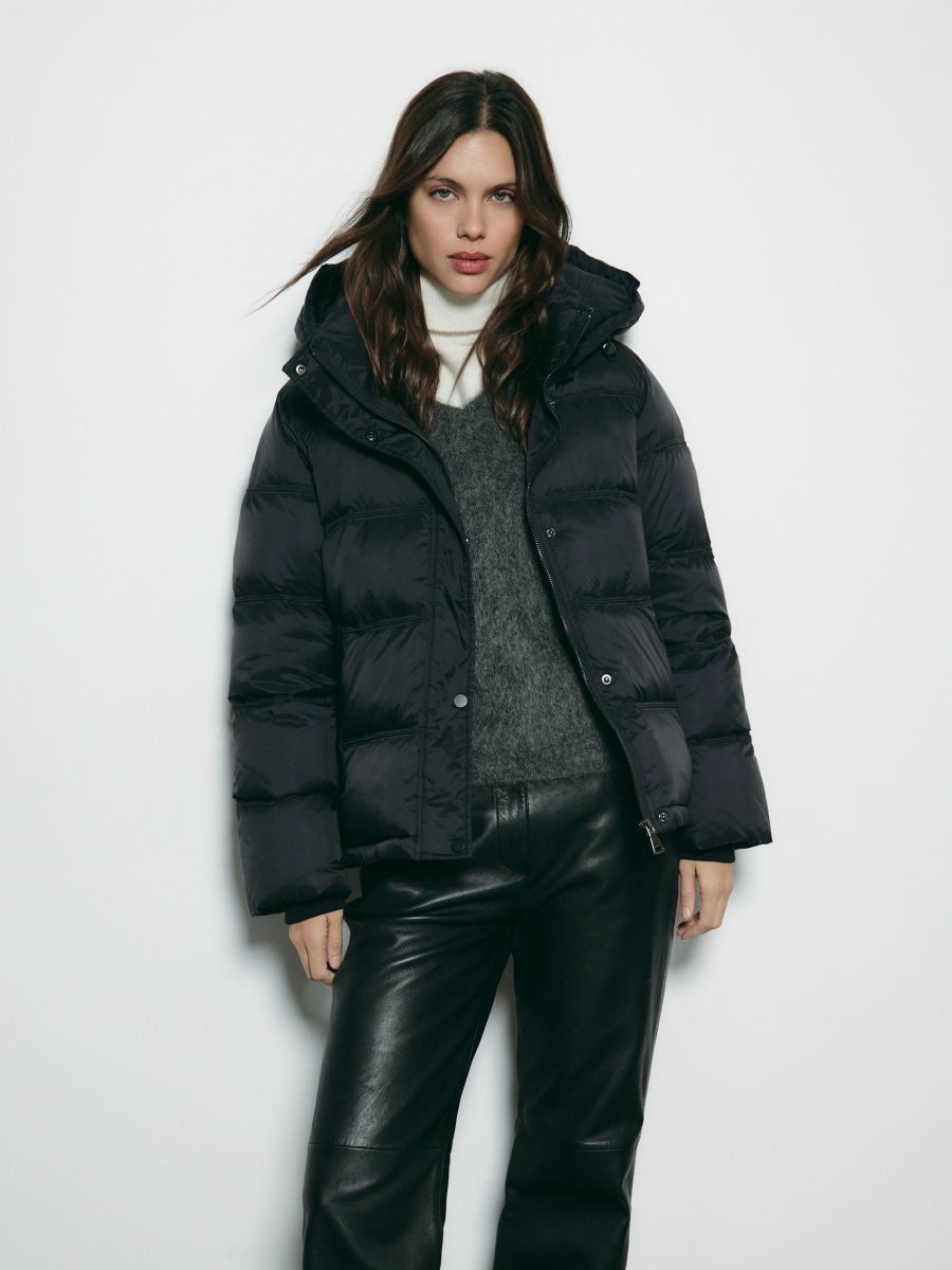 Down quilted jacket - black - RESERVED