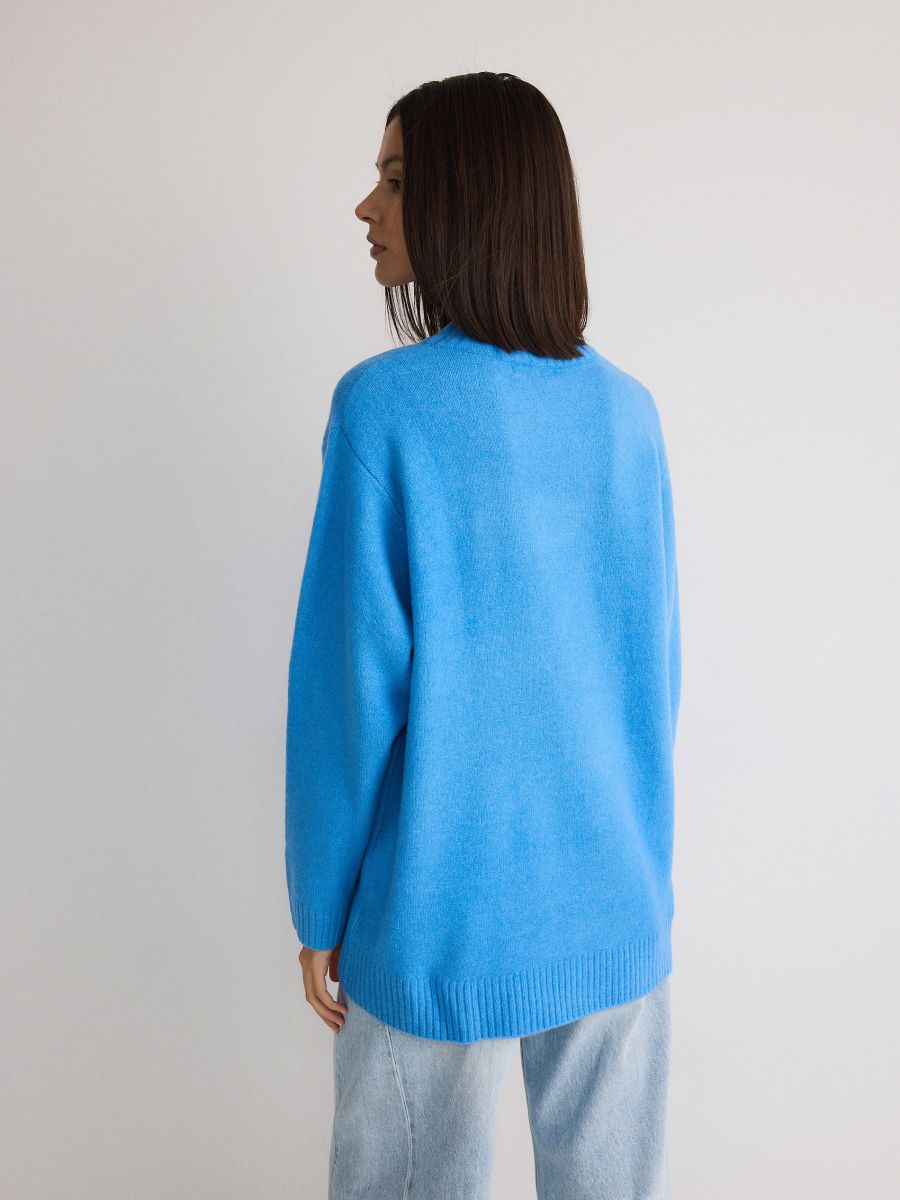 Oversize wool blend sweater - blue - RESERVED - 4