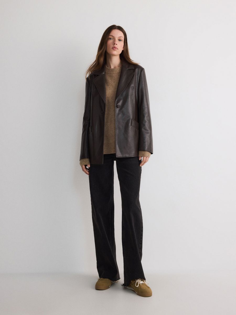 Oversize wool blend sweater - coffee - RESERVED - 5