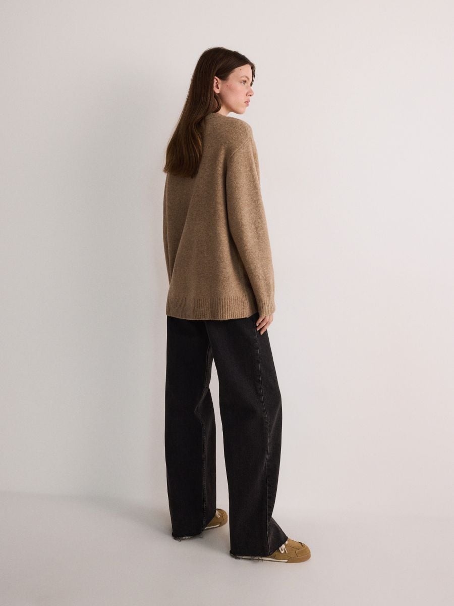 Oversize wool blend sweater - coffee - RESERVED - 3