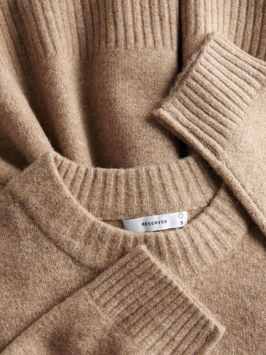Oversize wool blend sweater - coffee - RESERVED - 2