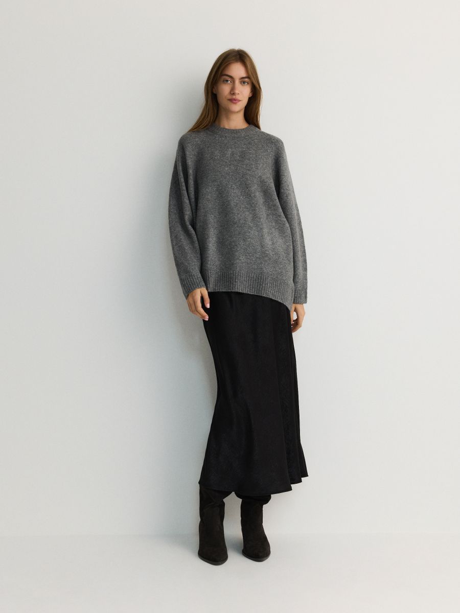 Oversize wool blend sweater - mid grey - RESERVED - 2