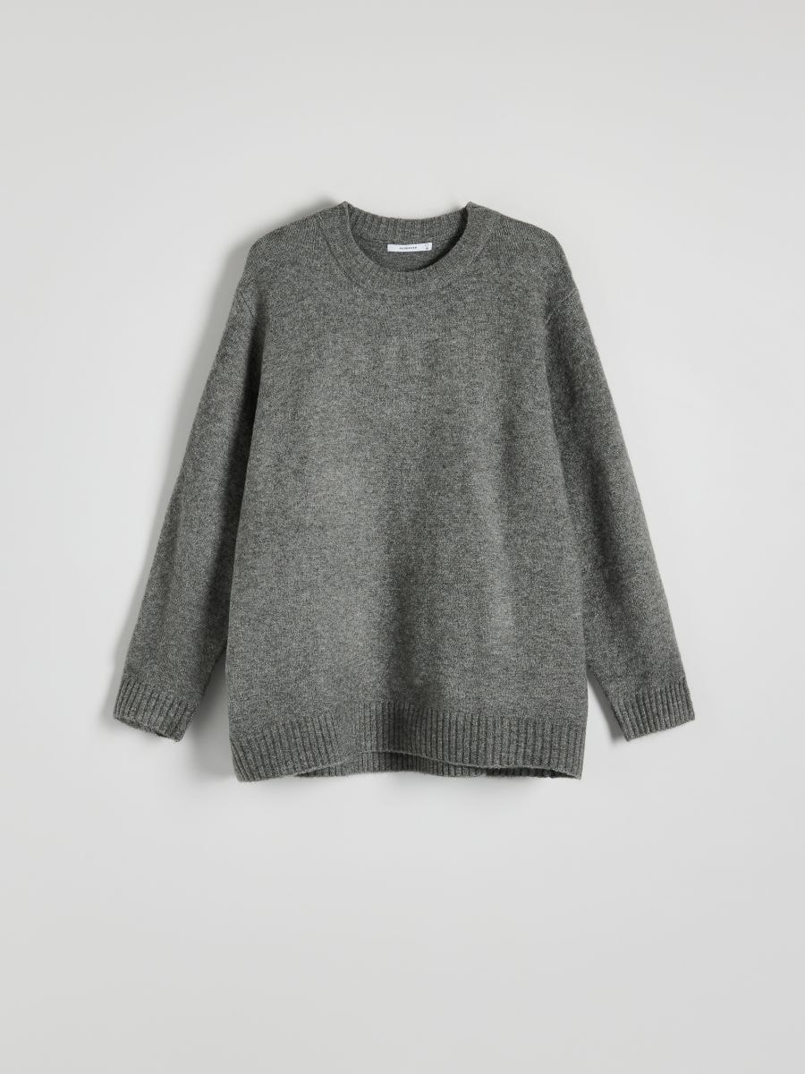 Oversize wool blend sweater - mid grey - RESERVED - 3