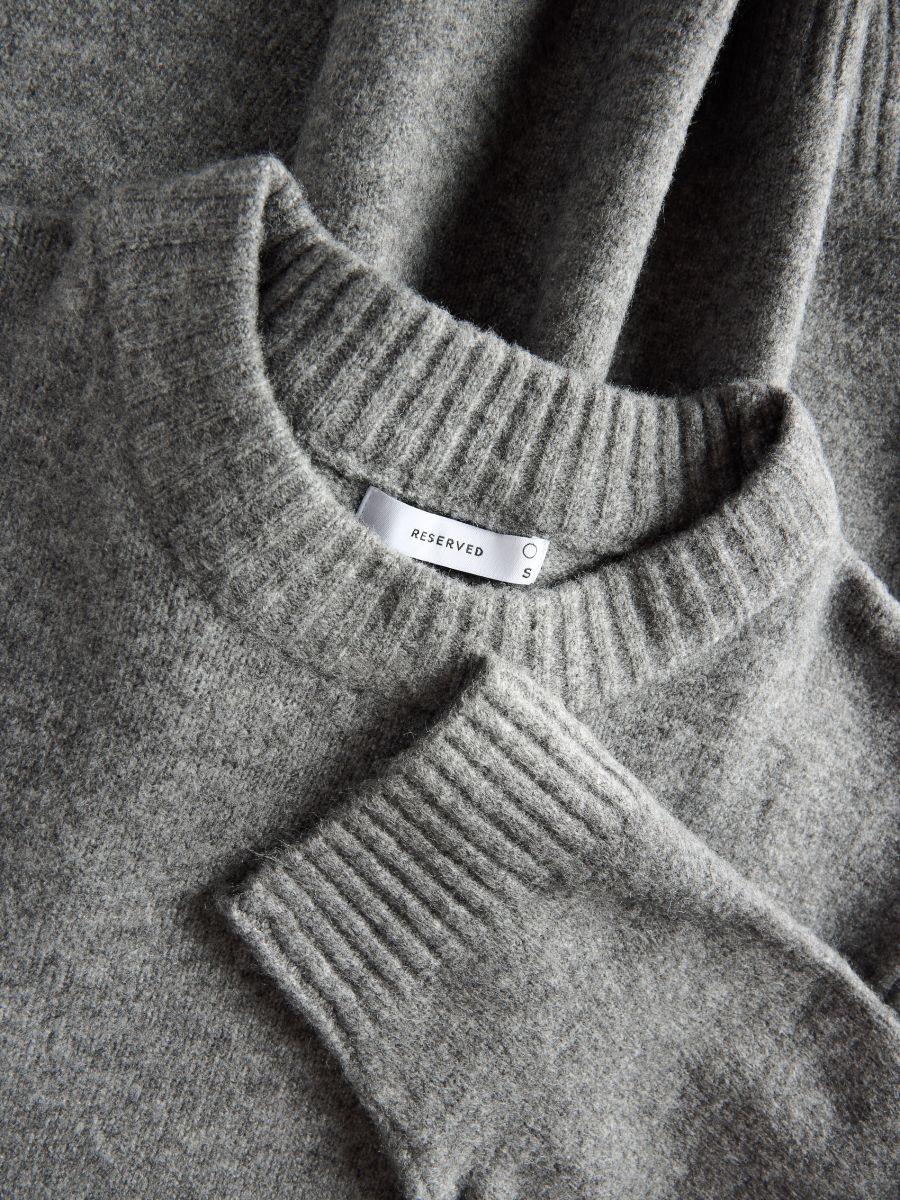 Oversize wool blend sweater - mid grey - RESERVED - 4