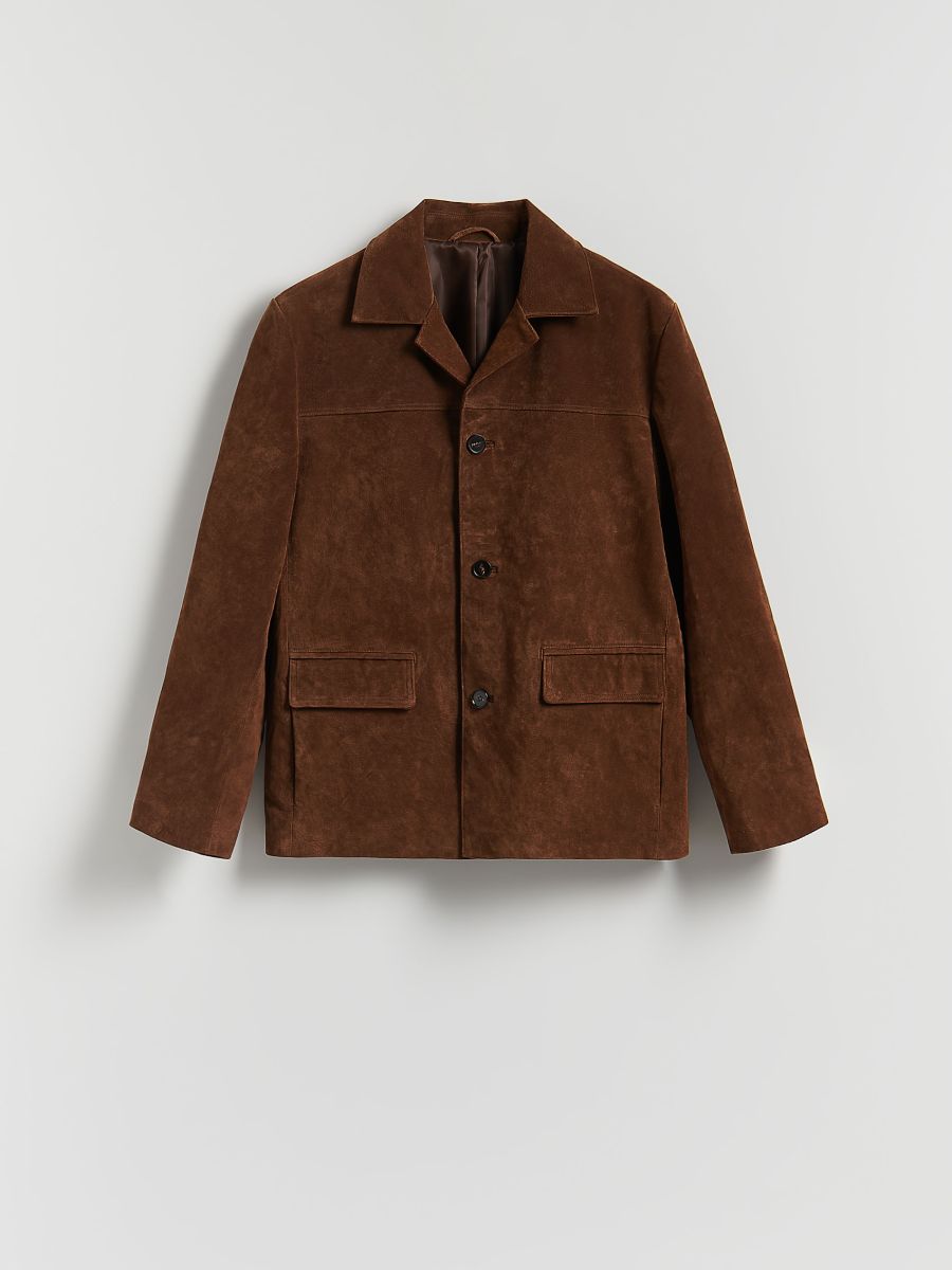 Suedette jacket - golden brown - RESERVED