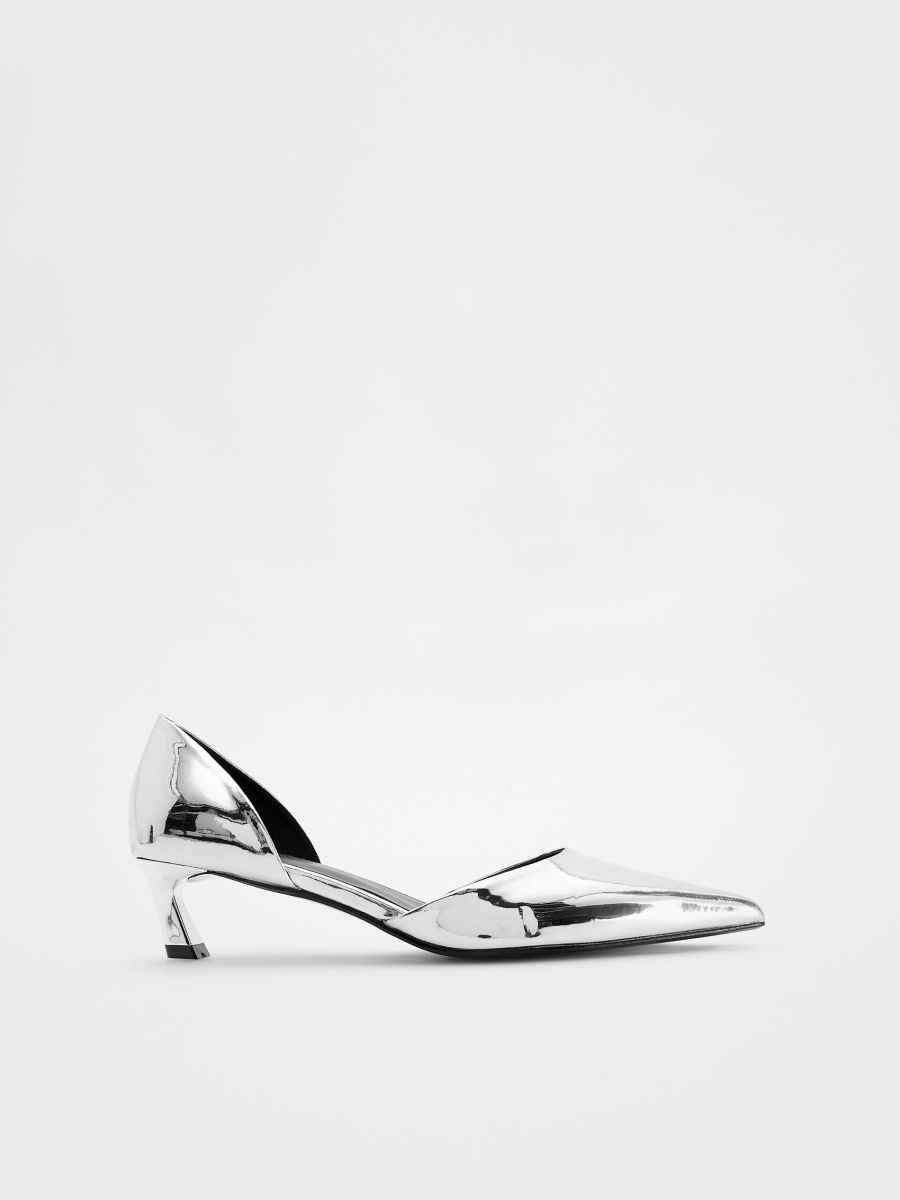 Metallic kitten heel pumps - silver - RESERVED - 3