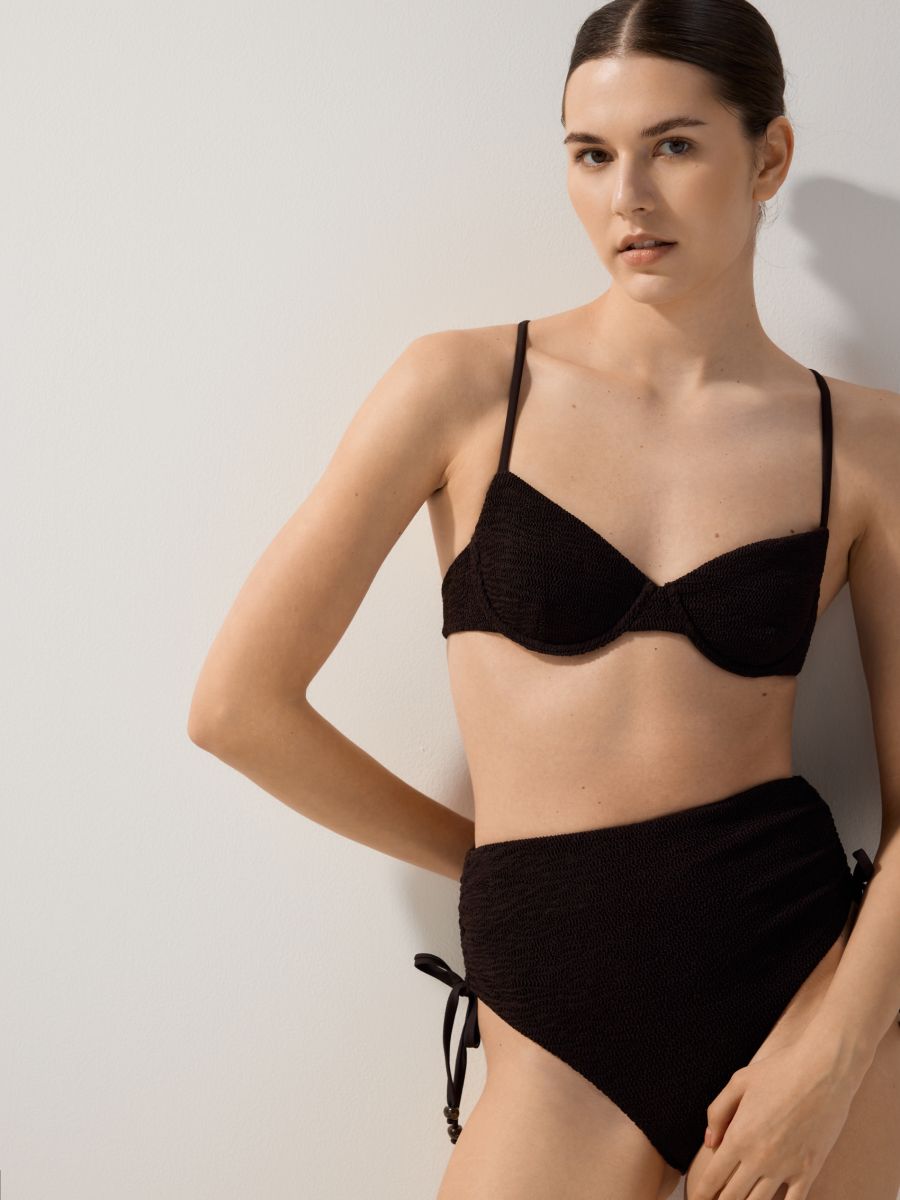 LADIES` BEACHWEAR BRA - tmavě hnědá - RESERVED