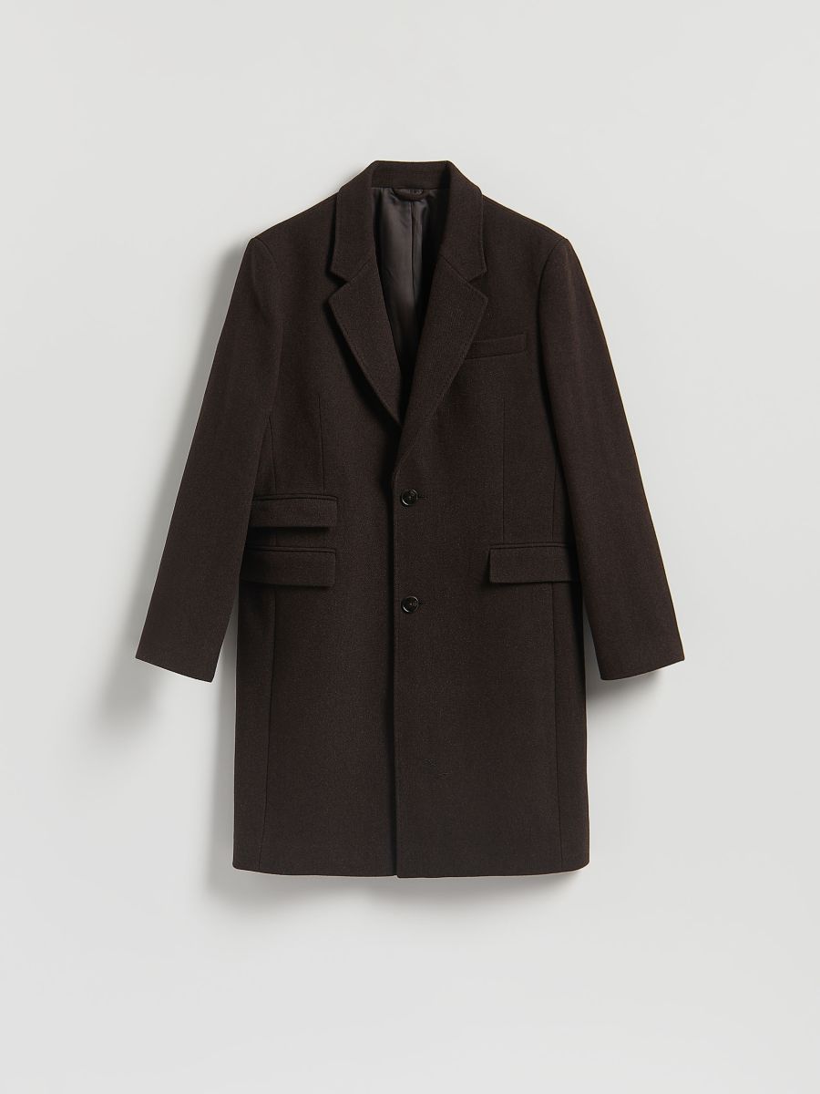 Wool blend coat - dark brown - RESERVED