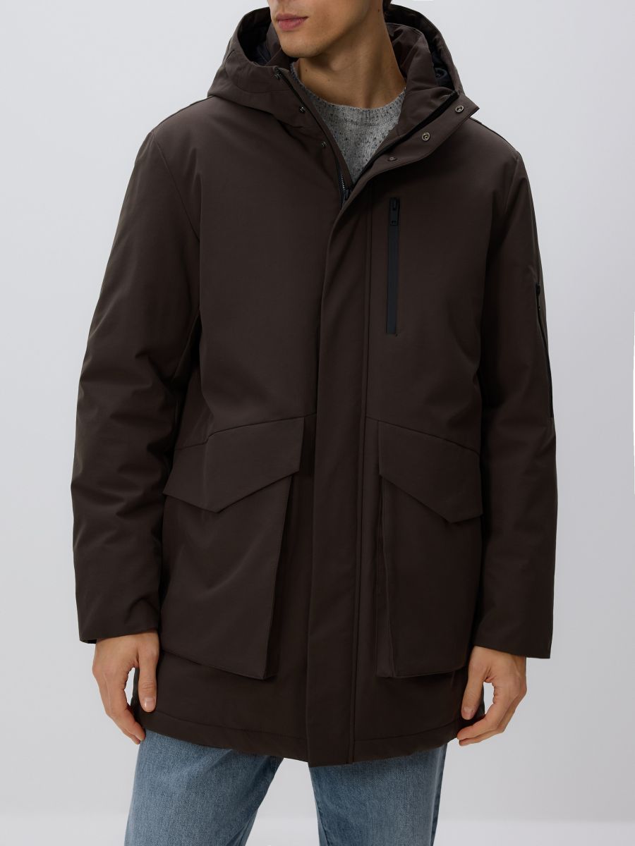 Wasserfester Parka mit Kapuze - staubbraun - RESERVED