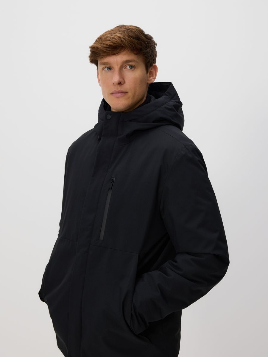Plain hooded jacket - black - RESERVED