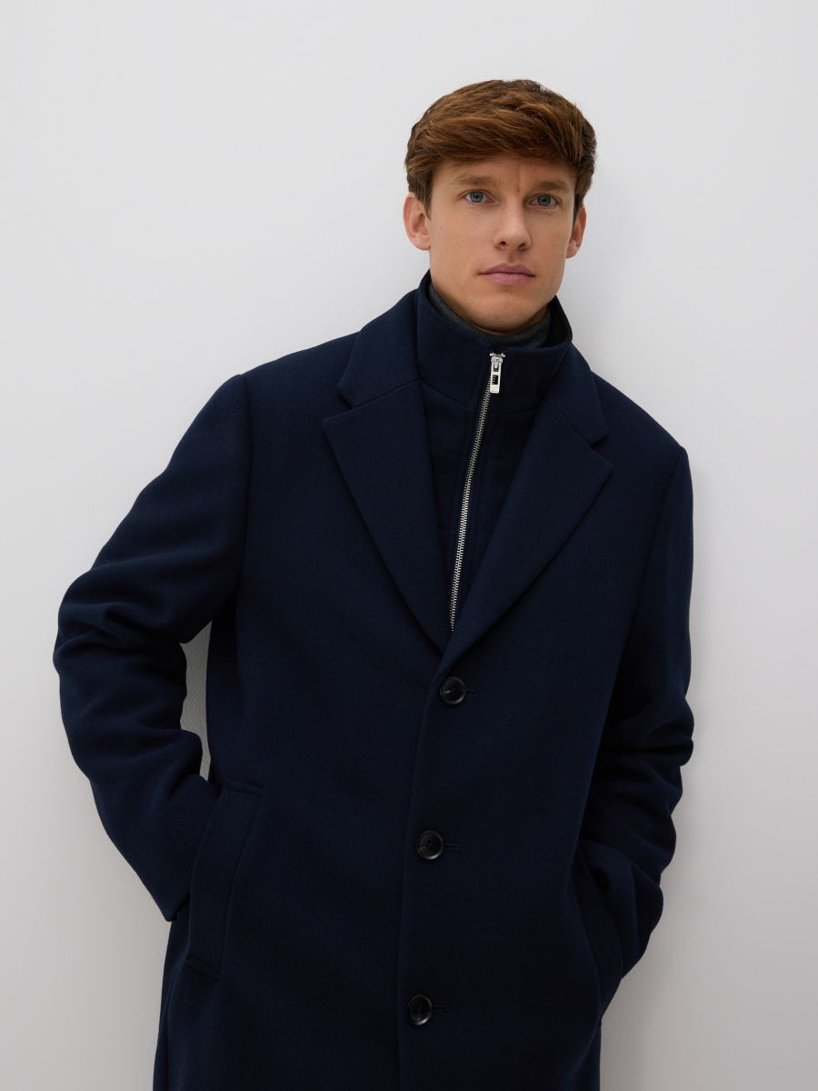 Blended wool coat Color navy - RESERVED - 7137H-59X