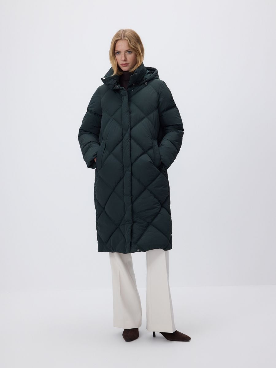 Lang jack met capuchon - donkergroen - RESERVED