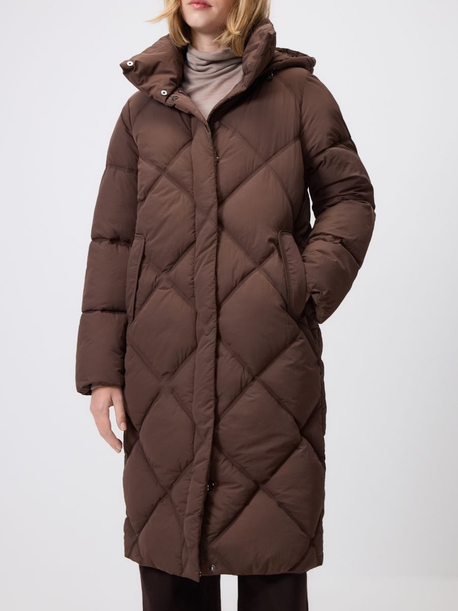 Lang jack met capuchon - donkerbruin - RESERVED