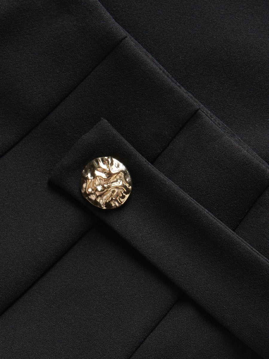 Mini skirt with box pleats - black - RESERVED - 4