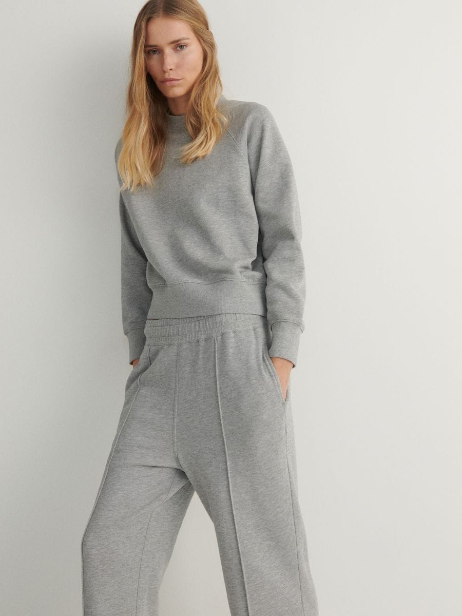 Sweatpants with stitching - light grey - RESERVED - 4