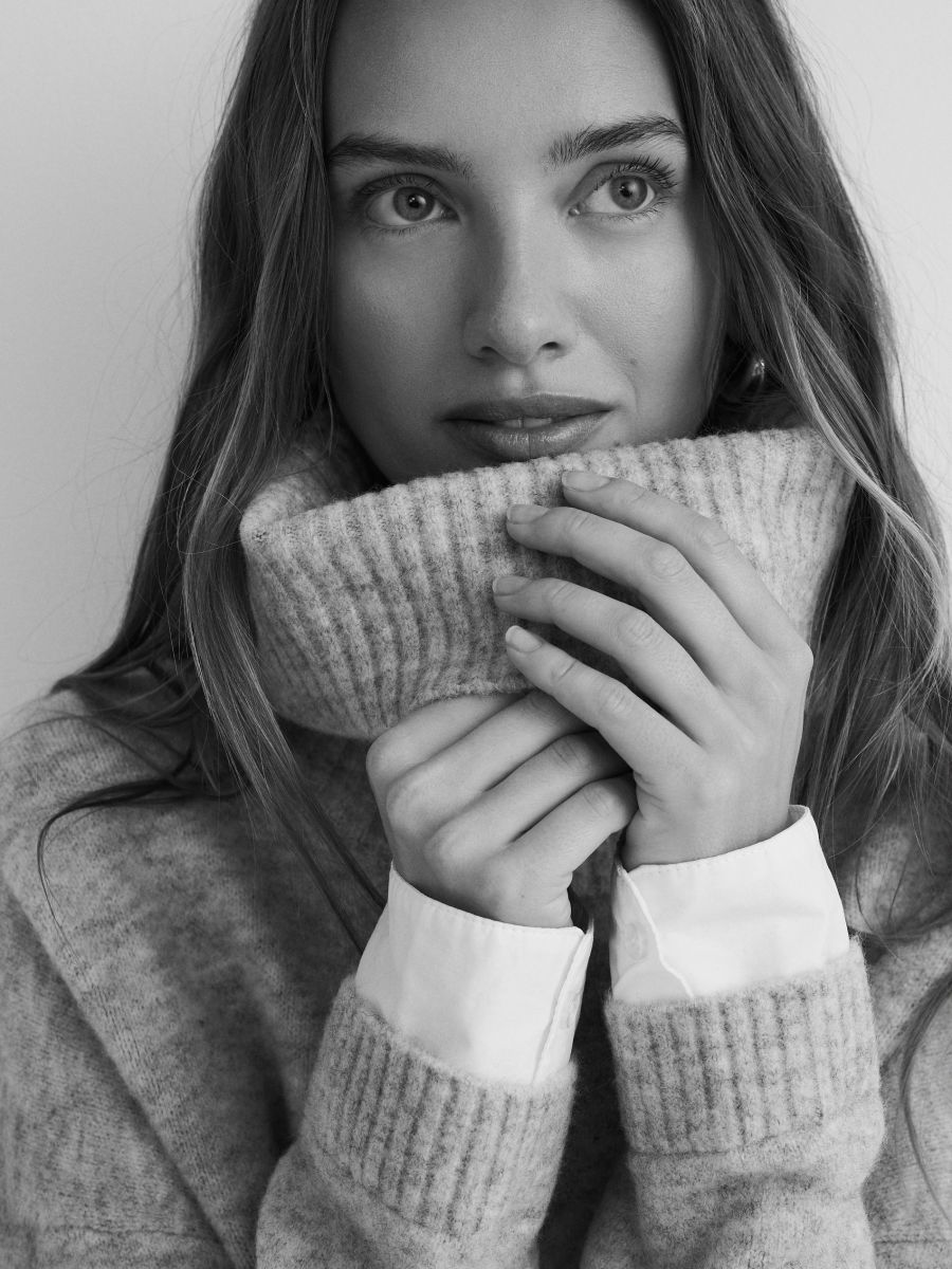 Turtleneck jumper - light grey - RESERVED - 3