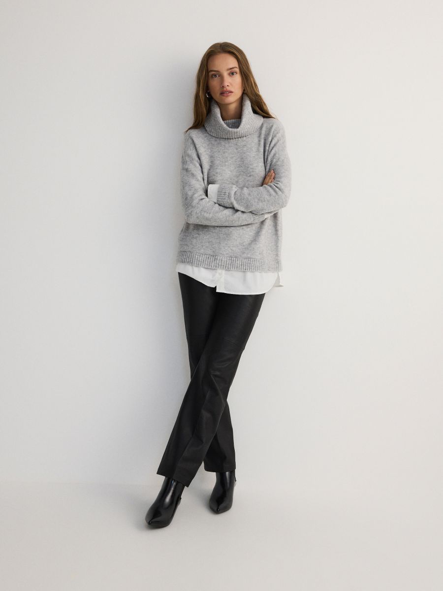 Turtleneck jumper - light grey - RESERVED - 2