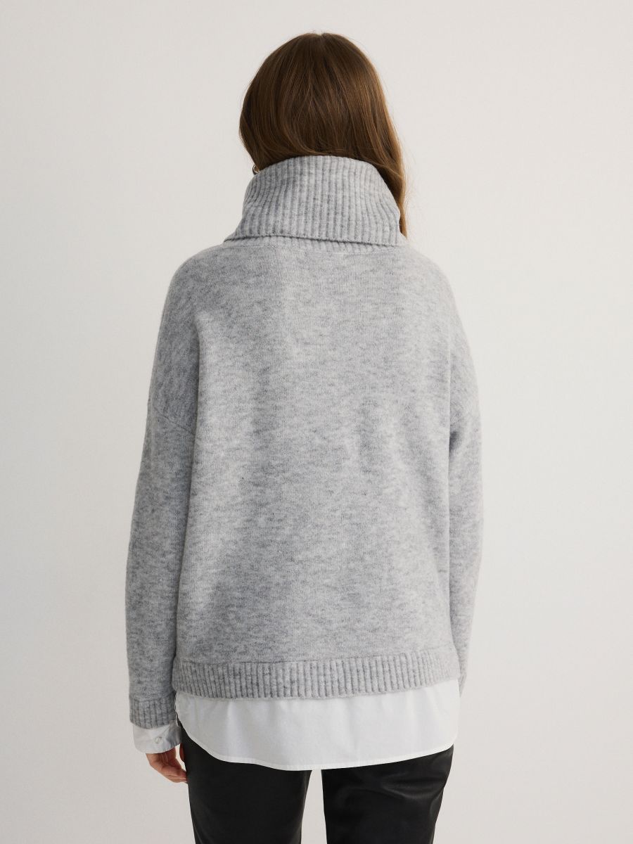Turtleneck jumper - light grey - RESERVED - 4