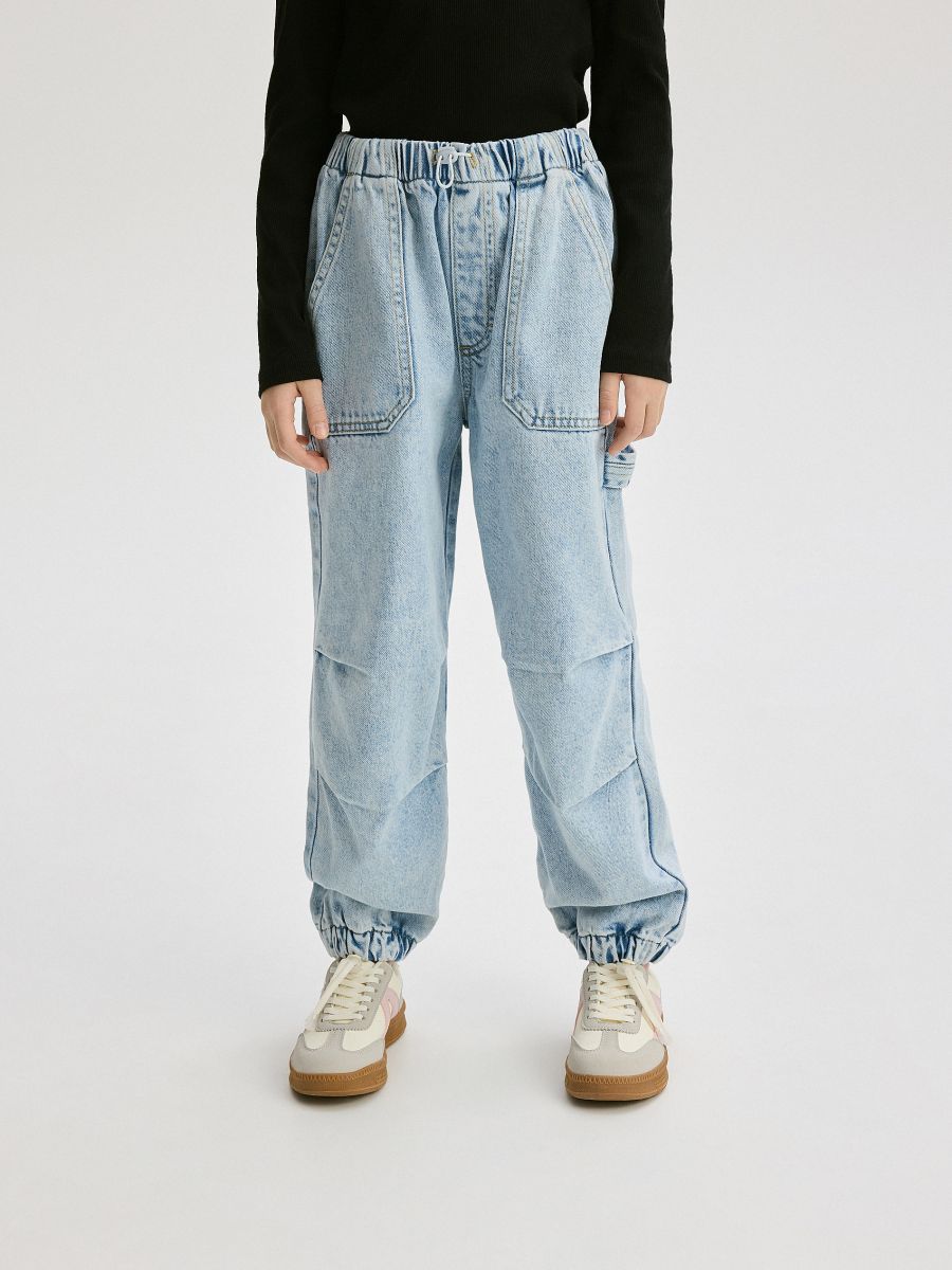 Stretchiga parachute jeans - BLÅ - RESERVED