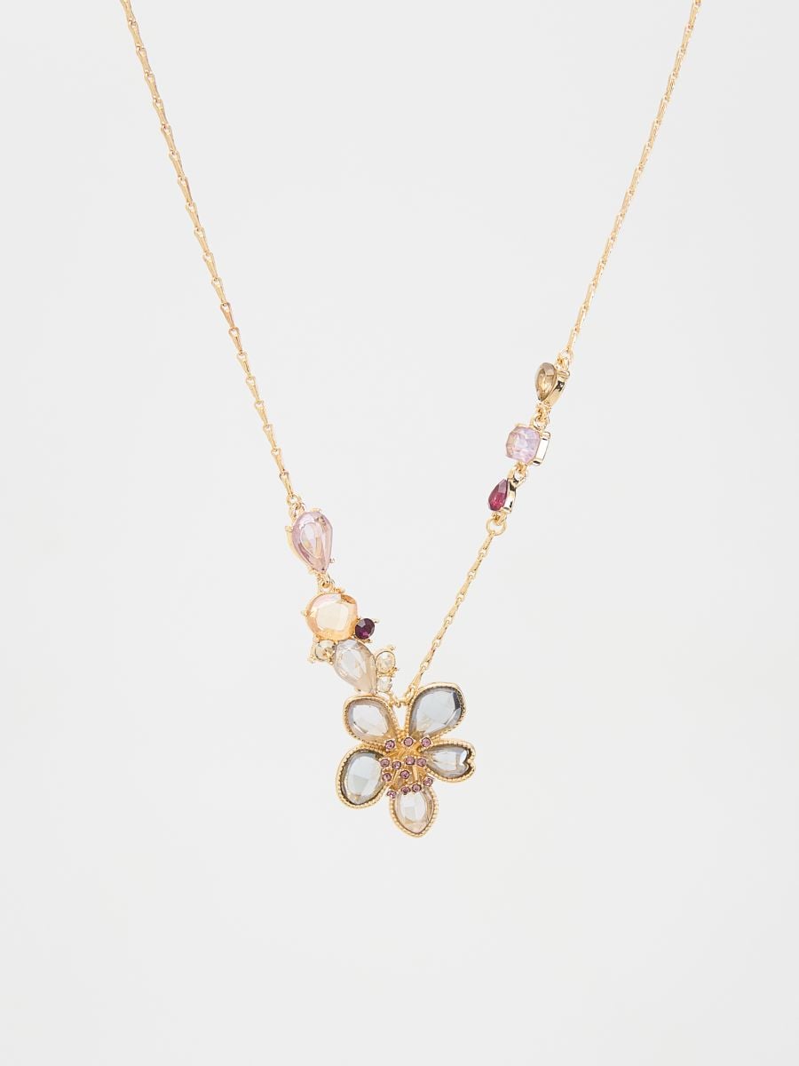 Necklace with pendant - multicolor - RESERVED