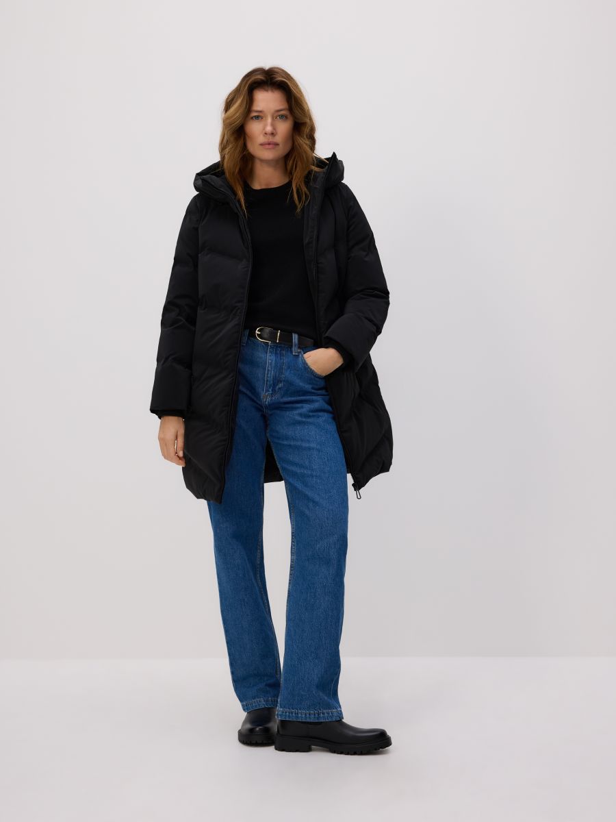 Pikowana kurtka - czarny - RESERVED