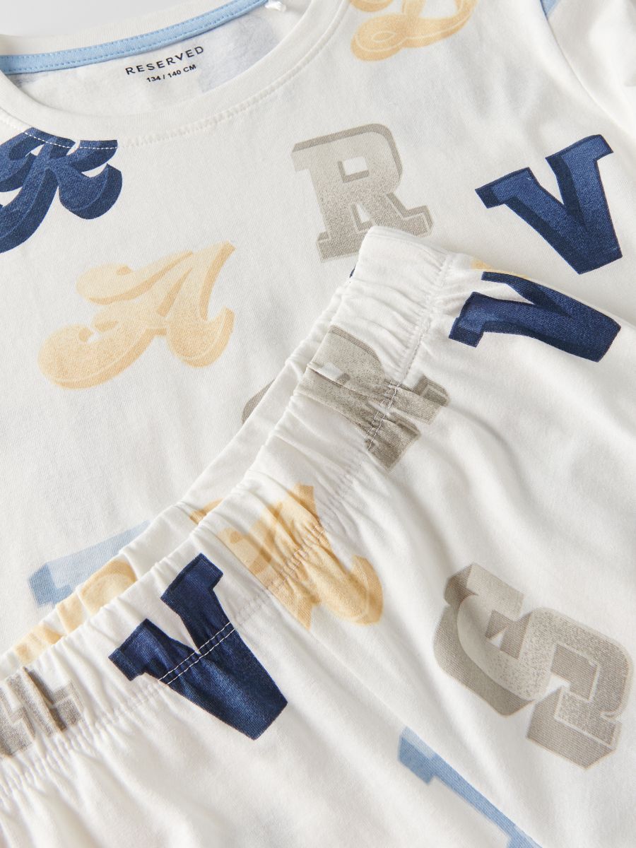 Printed cotton pyjama set - cream - RESERVED - 3