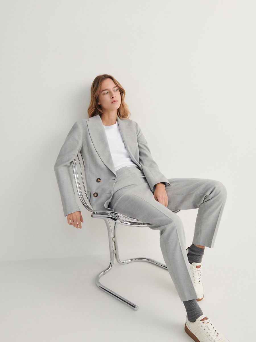 Trousers with pressed crease - light grey - RESERVED - 3