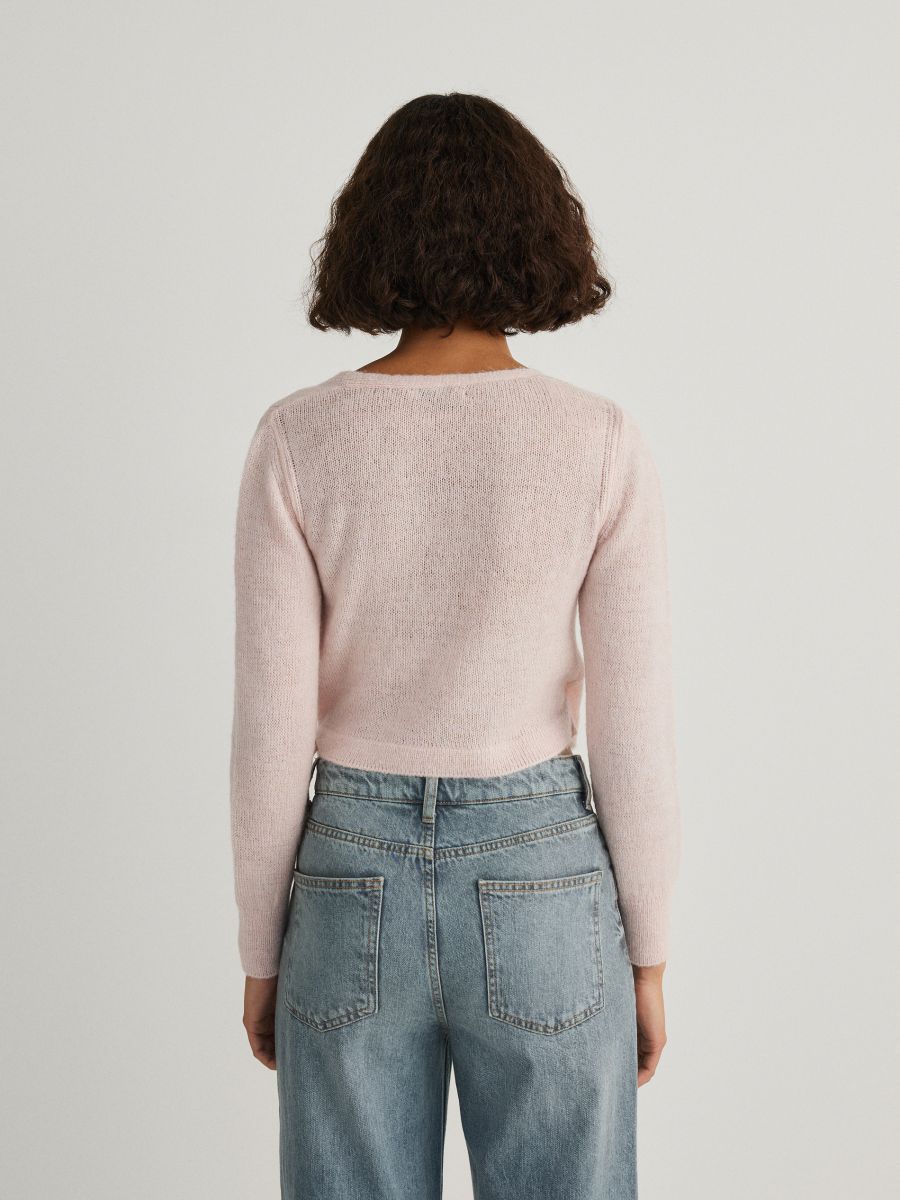 Wrap front jumper with tie detail - rose - RESERVED - 3