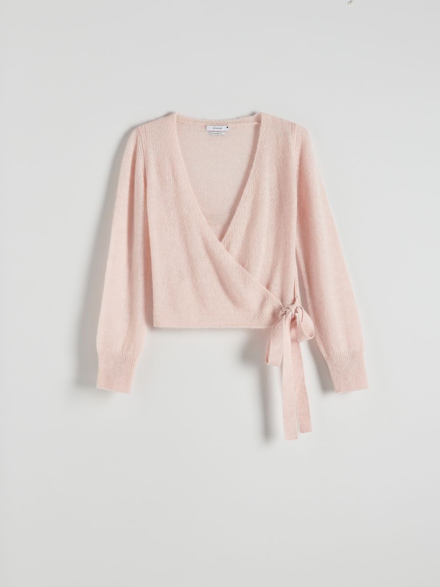 Wrap front jumper with tie detail - rose - RESERVED - 4