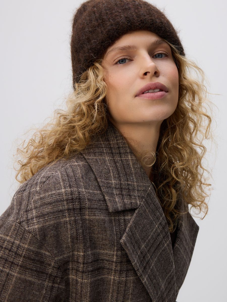 へっぽこ Czapka beanie Kolor ciemnobrązowy - RESERVED - 715FF-89X