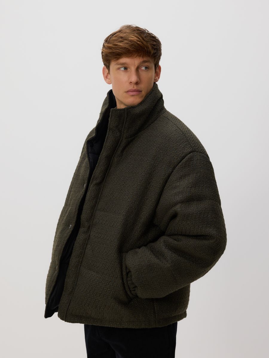 Reversible quilted jacket - dark green - RESERVED