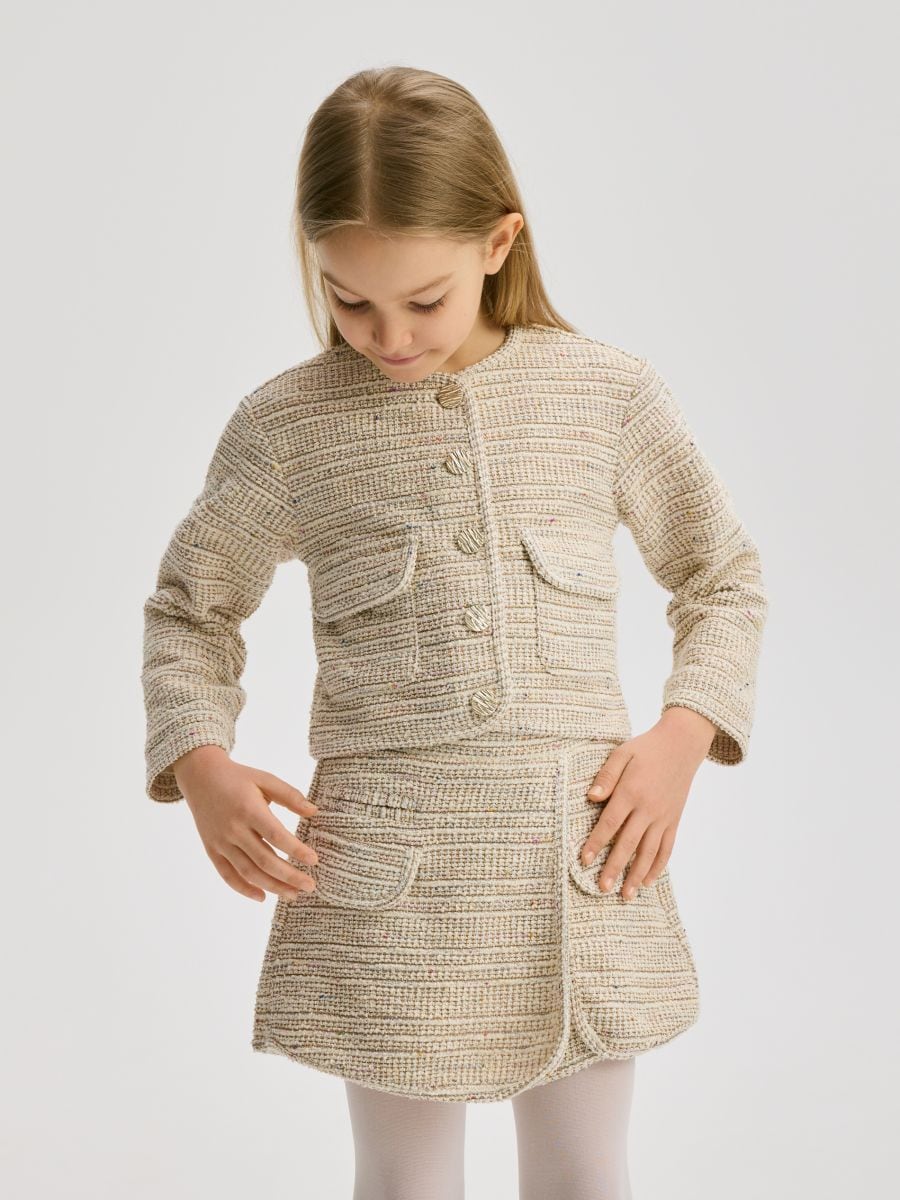 Tweed skort - multicolor - RESERVED - 4