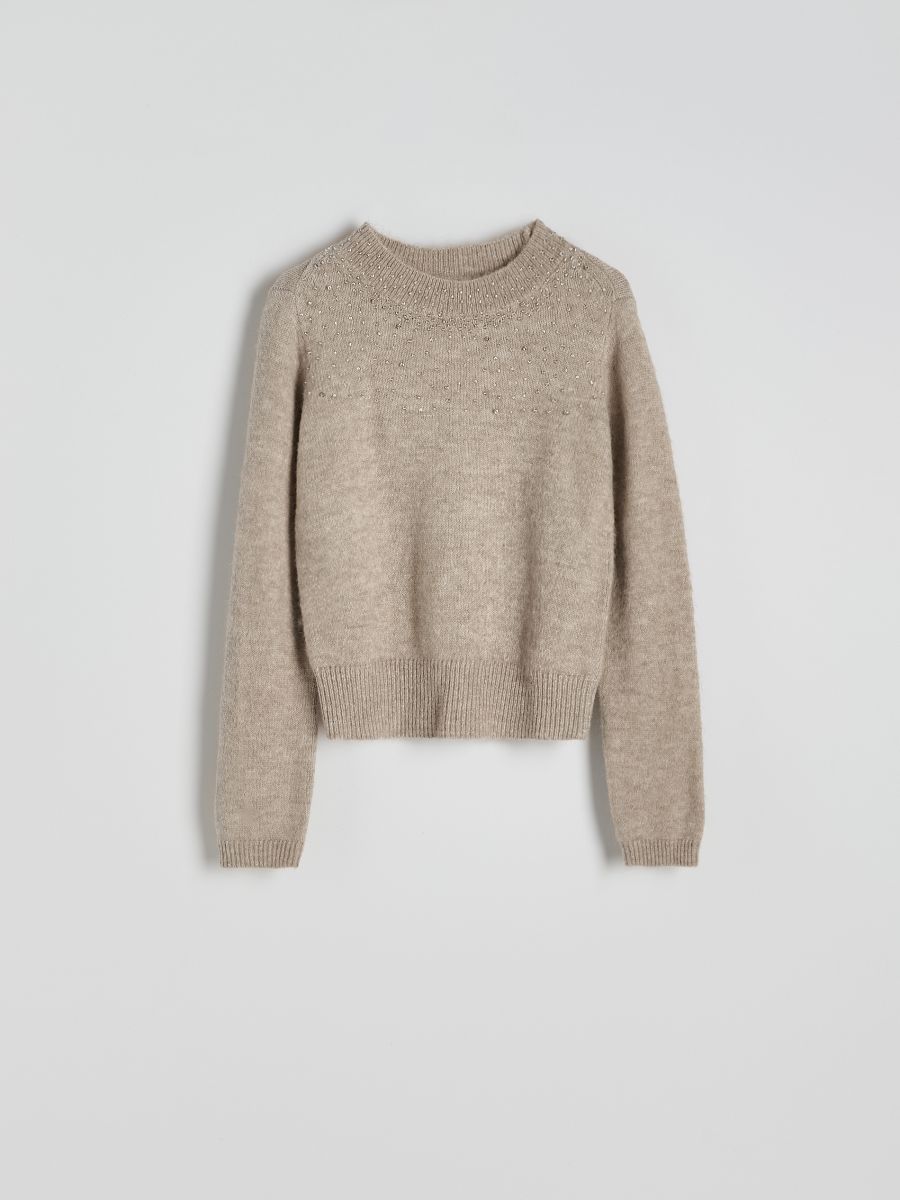 Jumper with decorative appliqué - beige - RESERVED - 5