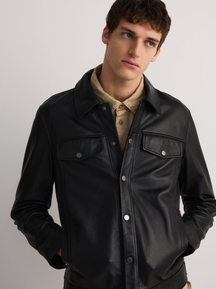 Lederjacke - schwarz - RESERVED - 4