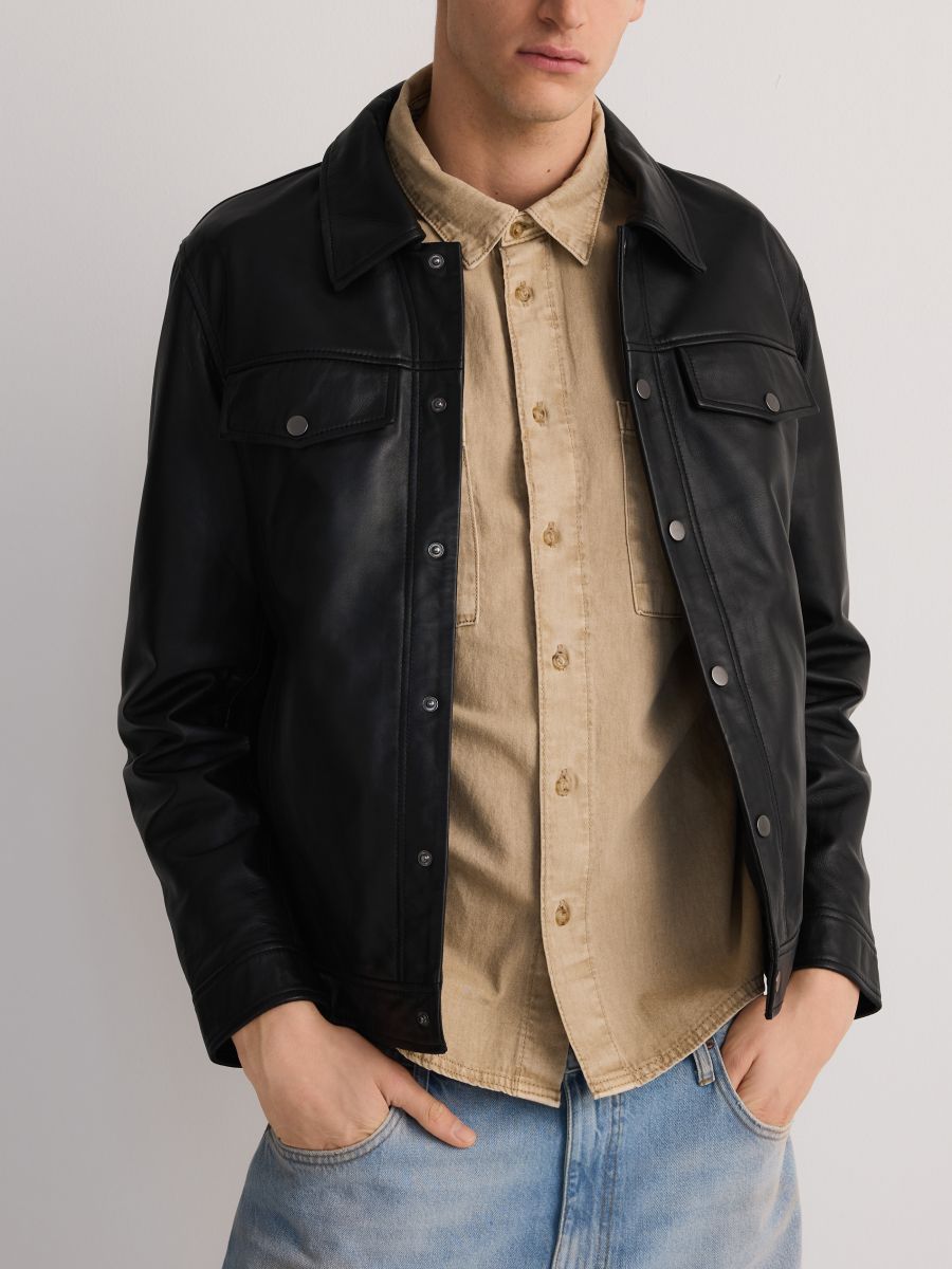 Lederjacke - schwarz - RESERVED - 8