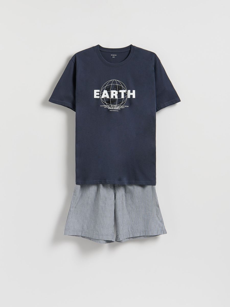 Two piece printed pyjama set - steel blue - RESERVED - 5