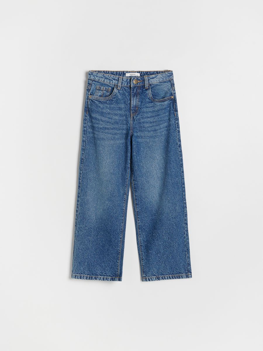 Højtaljede wide leg jeans - blå jeans - RESERVED