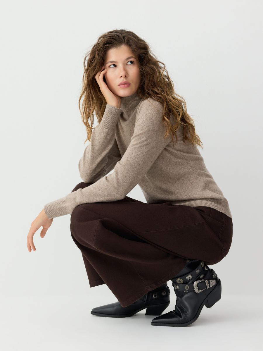 Wool turtleneck - coffee - RESERVED
