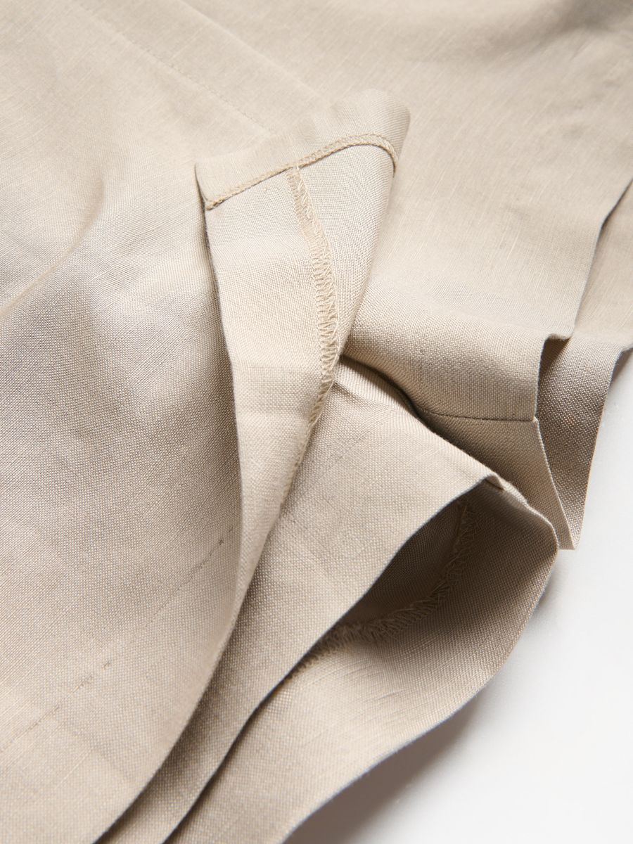 Linen blend skort - beige - RESERVED - 7