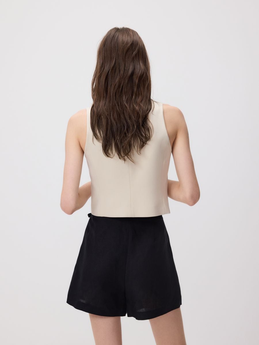 Linen blend skort - black - RESERVED - 4