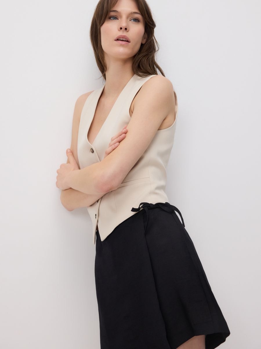 Linen blend skort - black - RESERVED - 3