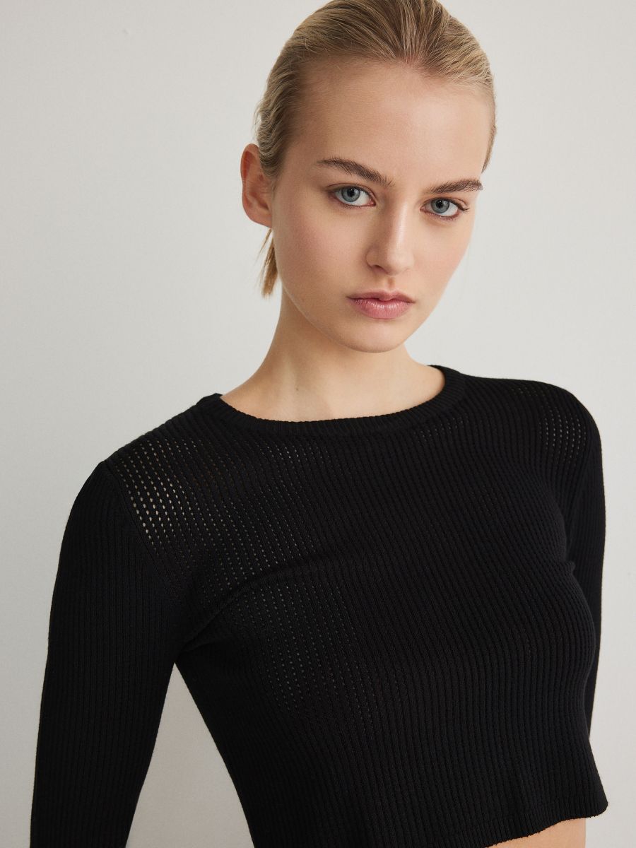 LADIES` SWEATER - black - RESERVED - 4