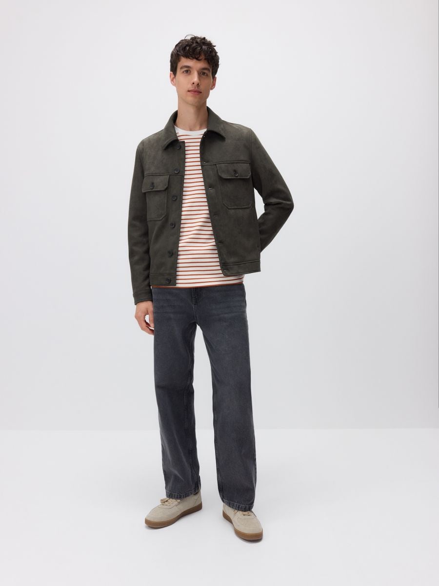 Veste en imitation daim - vert kaki - RESERVED - 2