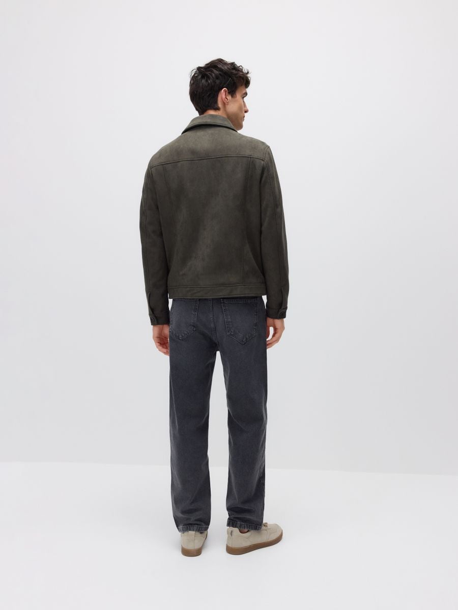 Veste en imitation daim - vert kaki - RESERVED - 5