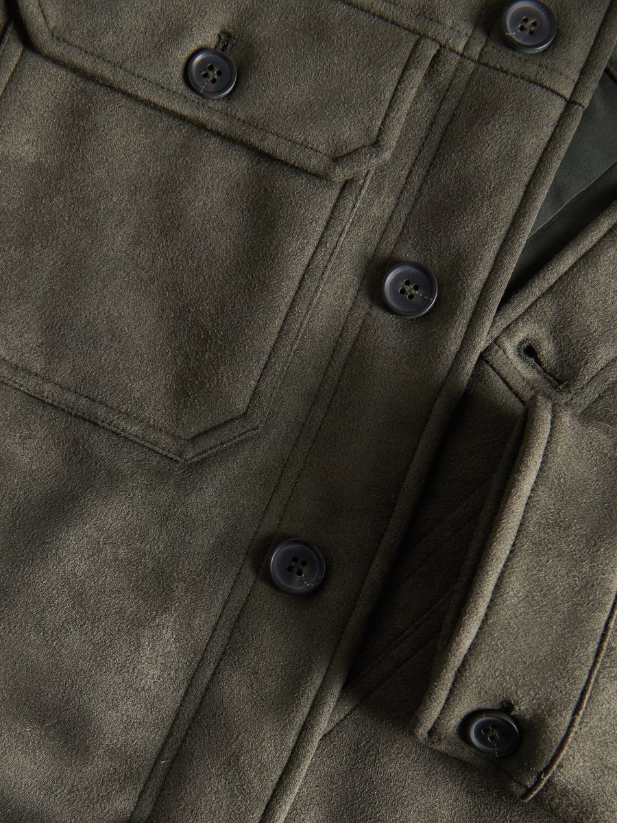 Veste en imitation daim - vert kaki - RESERVED - 7