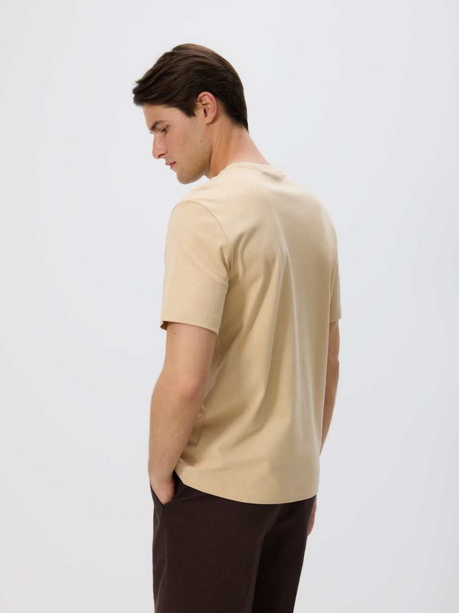 Regular fit printed T-shirt - beige - RESERVED - 3