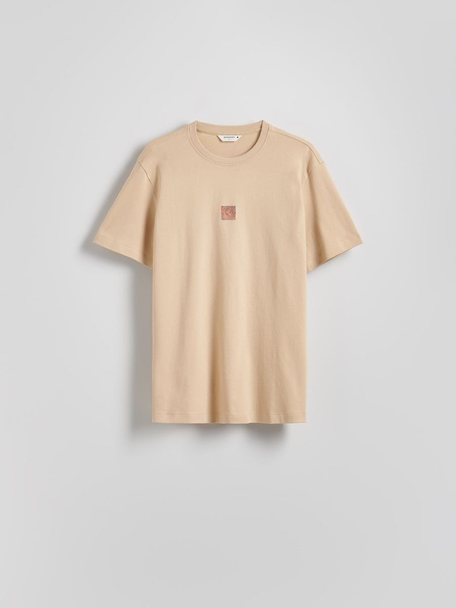 Regular fit printed T-shirt - beige - RESERVED - 4