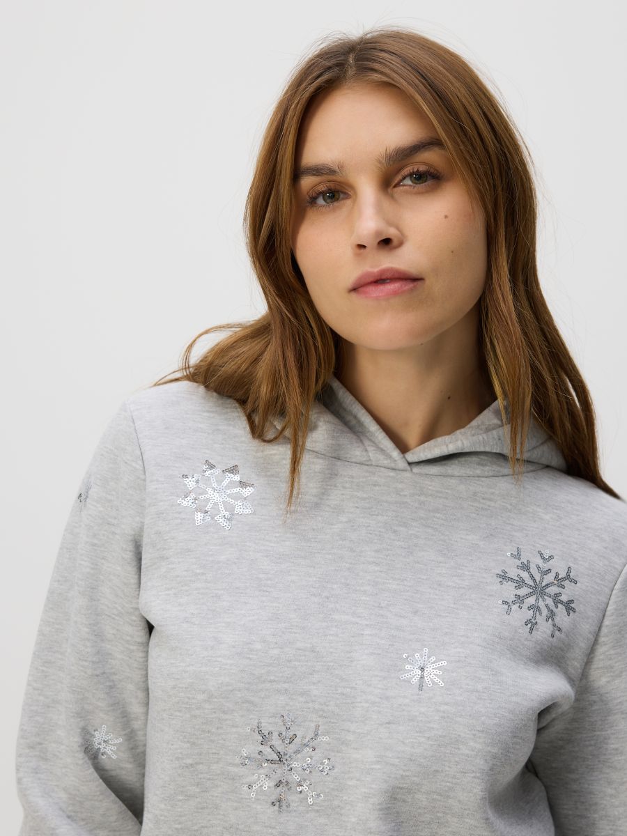 Sweatshirt mit Weihnachtsmotiv - dunkelgrau - RESERVED